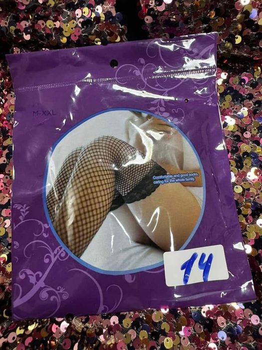 Чулки сеточка чёрные