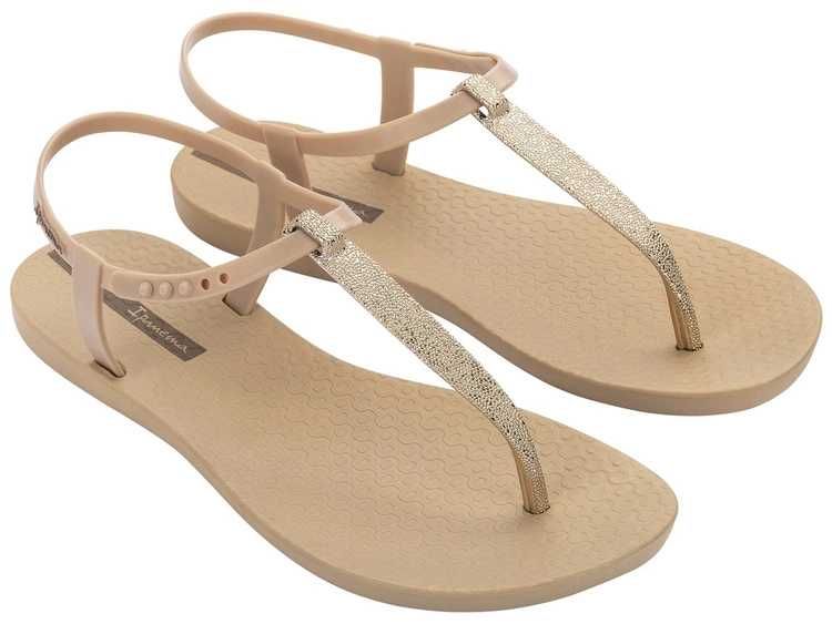 Ipanema Sandal Class japonki damskie lekkie beżowe ze złotym r. 37-42