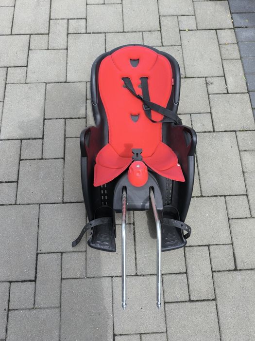 Fotelik rowerowy na ramę regulowany Hamax Siesta szaro czerwony + adap