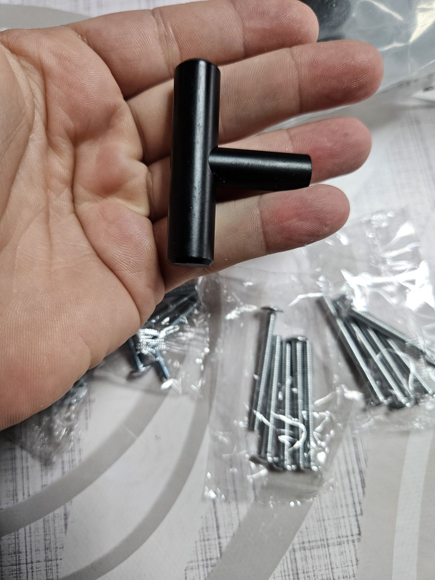 10 puxadores em alumínio preto
