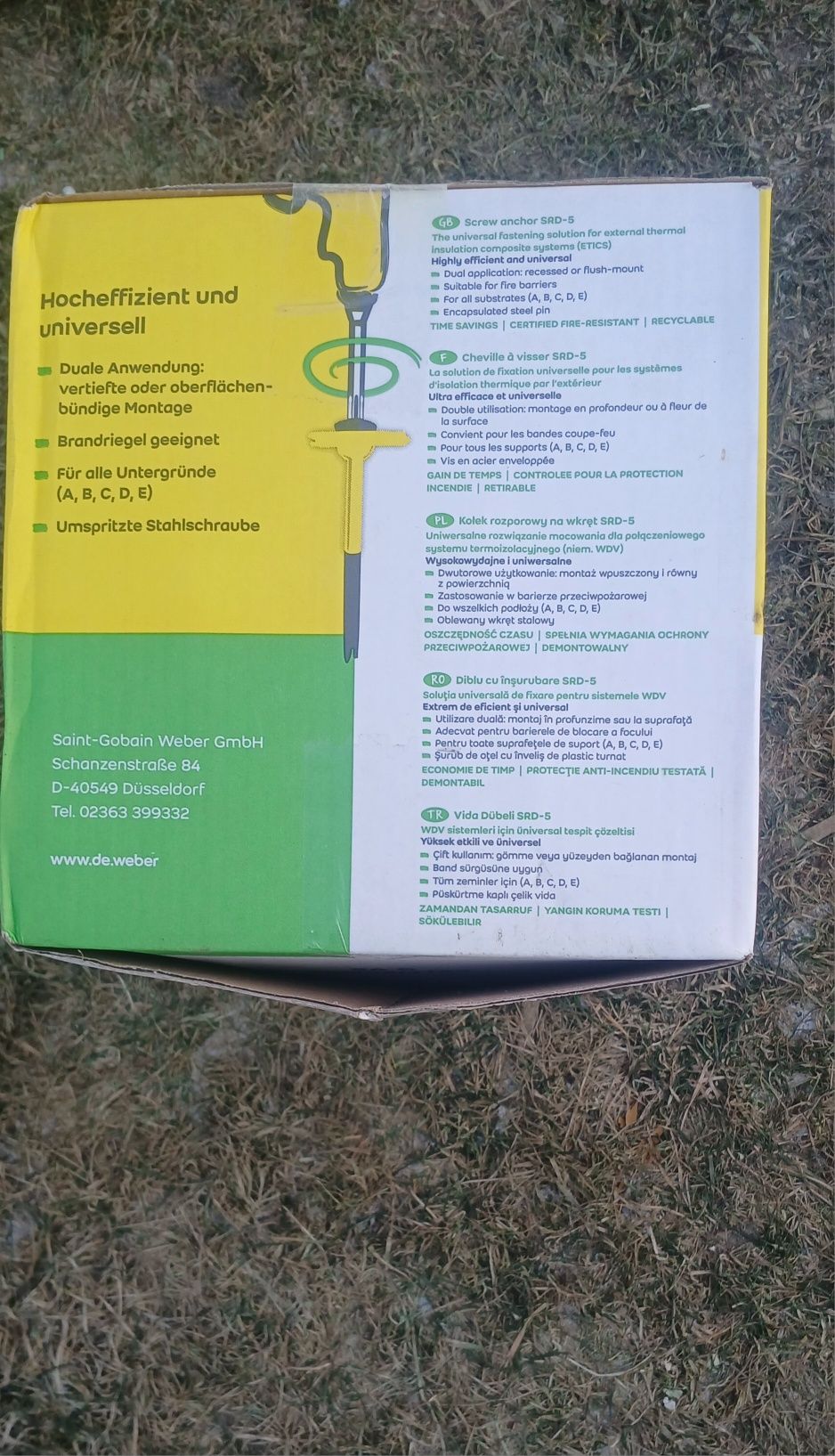 Kołek rozporowy na wkret srd - 5 torx welna styropian