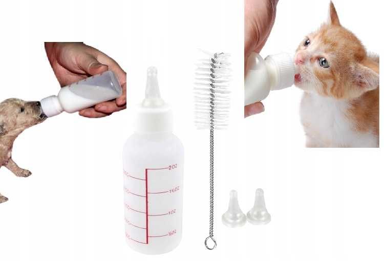 BUTELKA do KARMIENIA SZCZENIĄT kociąt zestaw 50 ml