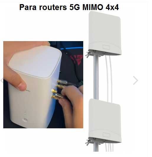 Antena Finlandesa 4G/5G MIMO Omni 698 a 5000 MHz, 4-6dBi, 2 saídas