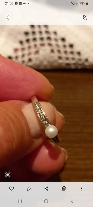 Anel de prata com pérola