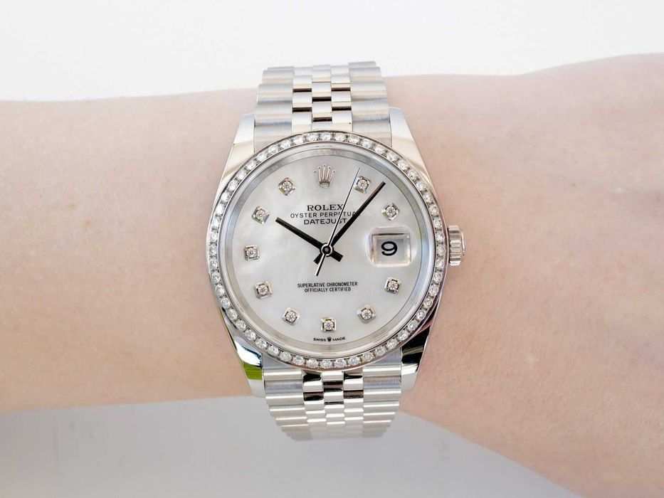 Rolex Datejust 36mm Jubilee Steel Diamond Bezel MOP Dial