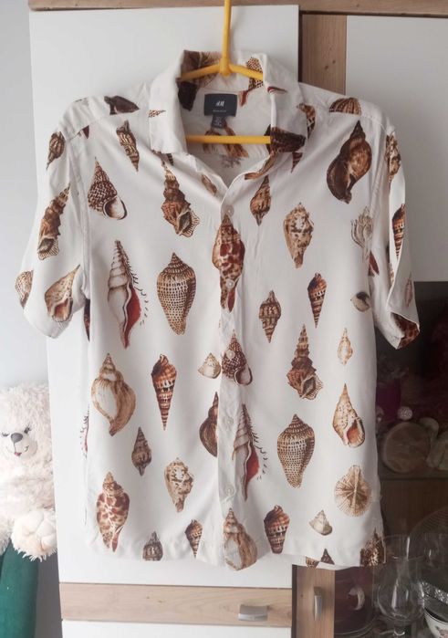 H&M koszula męska w muszle S wiskoza