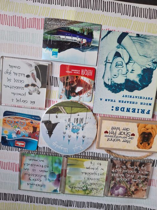 zestaw 10szt magnesów na lodówkę różne cytaty