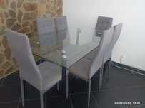 Mesa vidro e cadeiras
