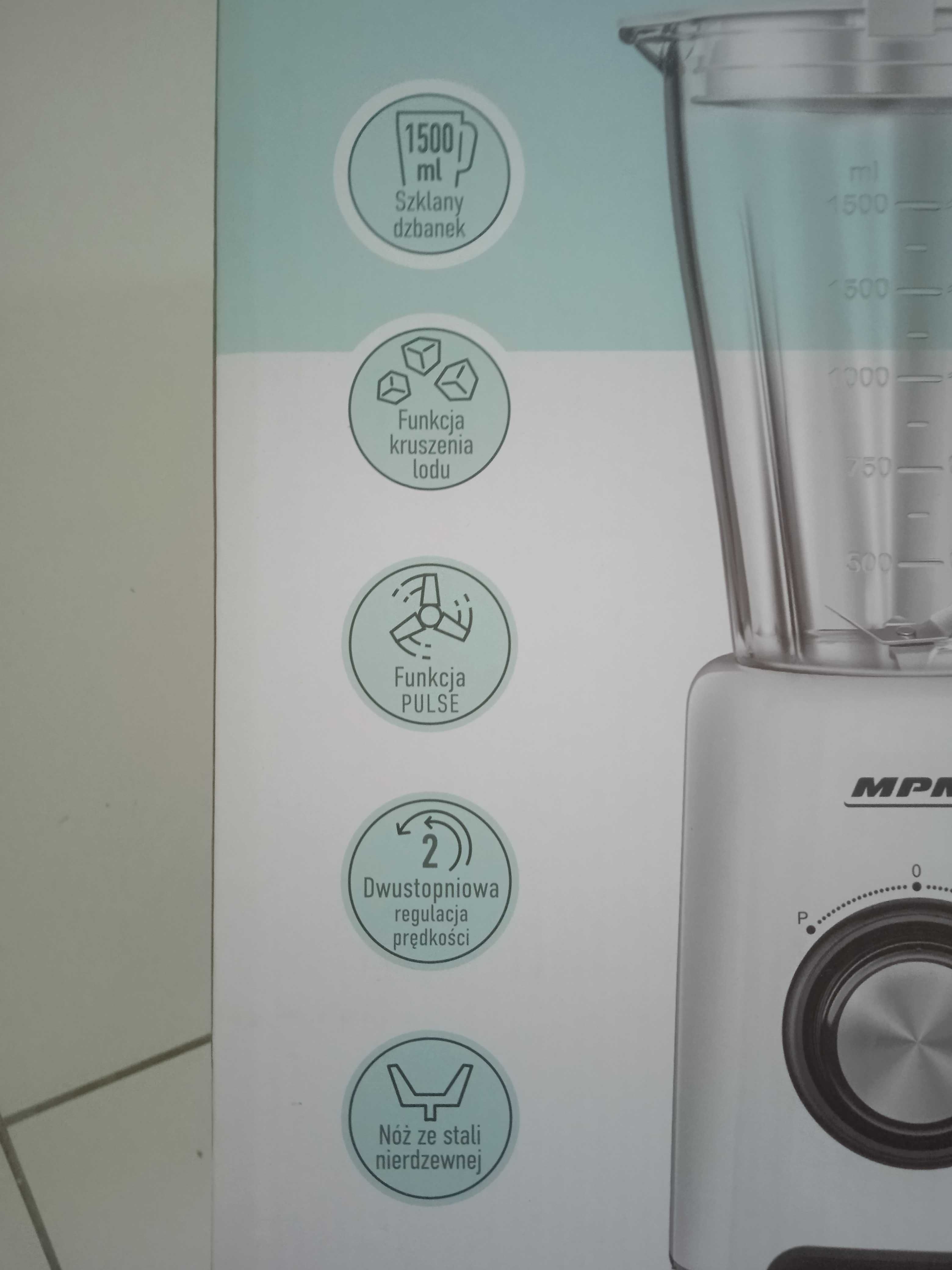 Blender kielichowy MPM  500 W biały 1,5 LITRA NOWY