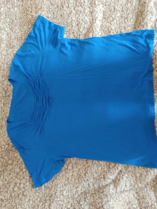 Bluzka niebieska z marszczeniem