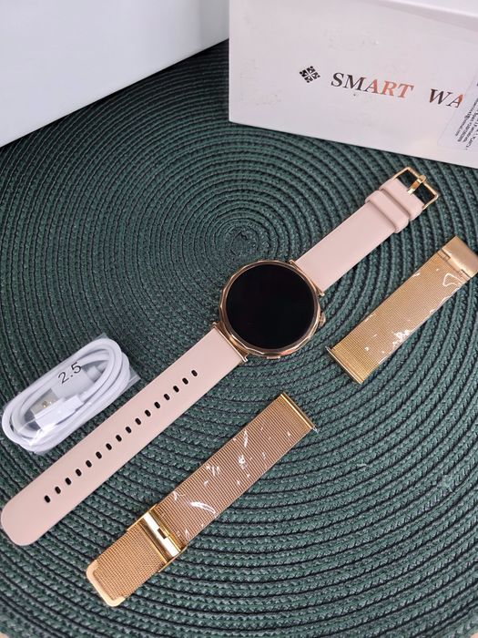 Złoty Smartwatch Damski LIGE 8gen Połączenia Bluetooth 2 paski NOWY