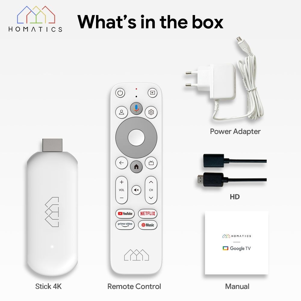 HOMATICS 4K TV Stick 2/32Gb Amlogic S905Y4 NETFLIX Smart TV Box