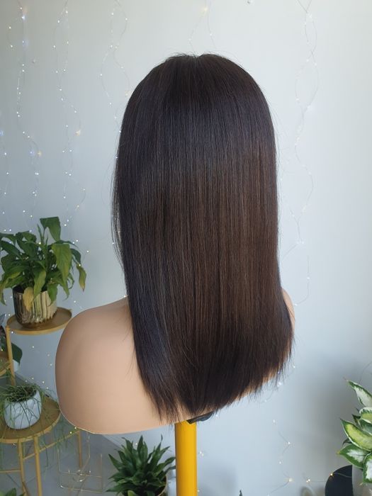 Peruka z włosów naturalnych ludzkich ciemnym brąz Megan lace front