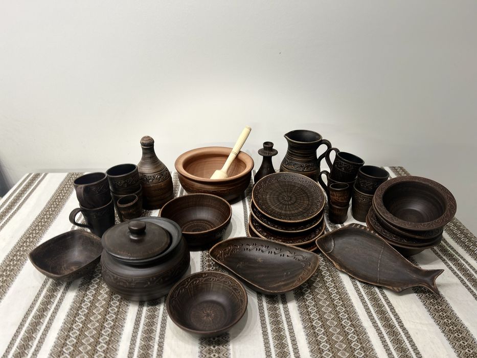 Глиняний посуд Різдвяний посуд Посуд Святковий