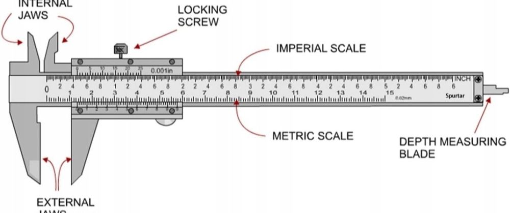 Suwmiarka analogowa Spurtar 150 mm ze stali nierdzewnej