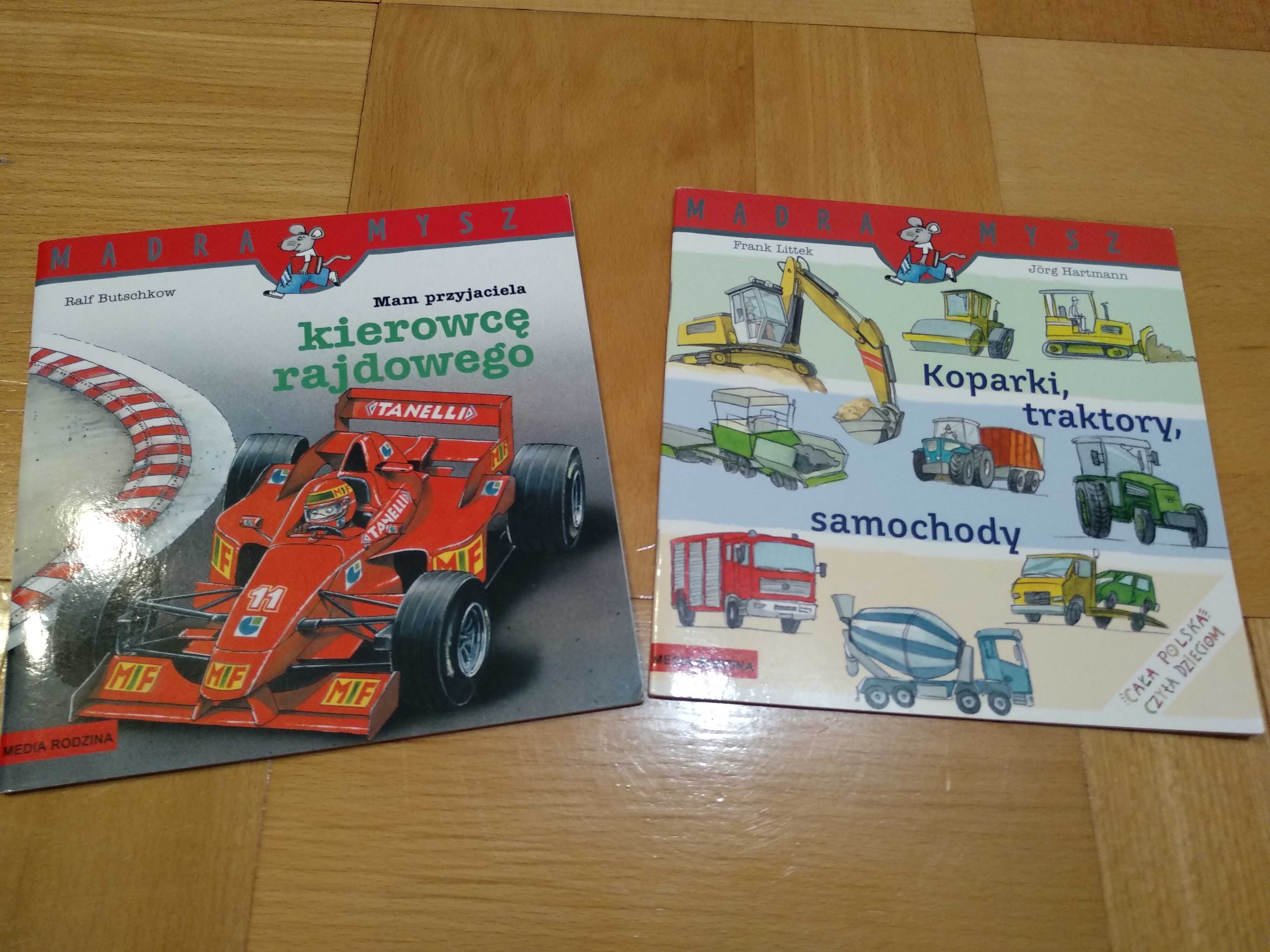 2 książki Mam przyjaciela kierowcę rajdowego + Koparki, traktory