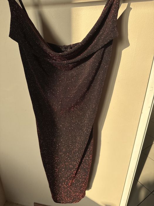 Sukienka na ramiączkach błyszcząca koreańska 36 38 S M elastyczna