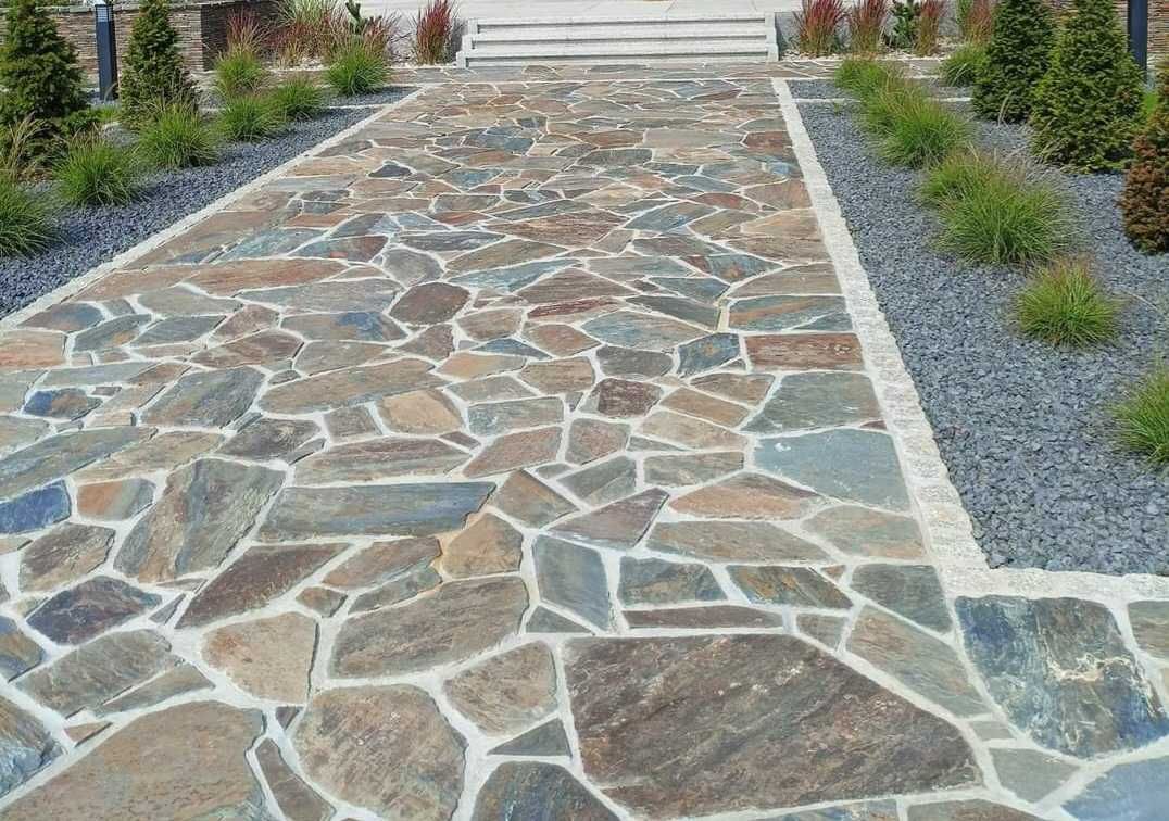 Płyty łupek szarogłazowy kamień ścieżkowy naturalny gnejs na ścieżkę