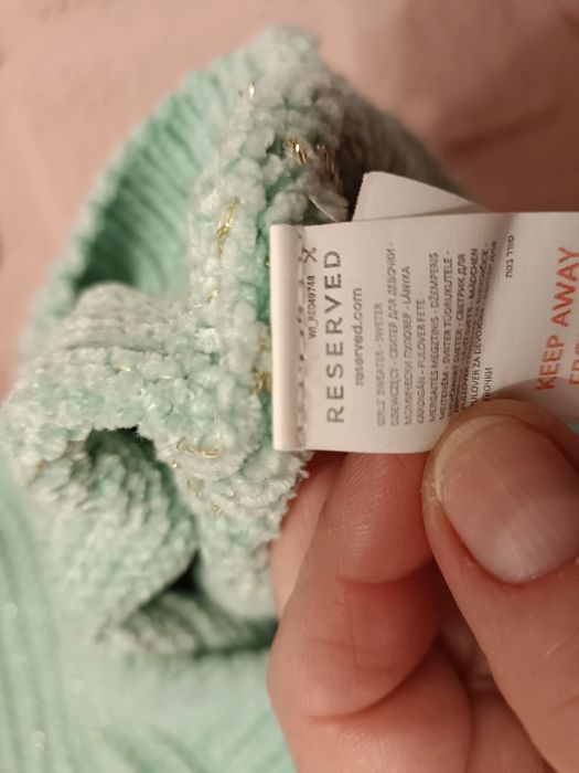 Miętowy sweterek 134 reserved