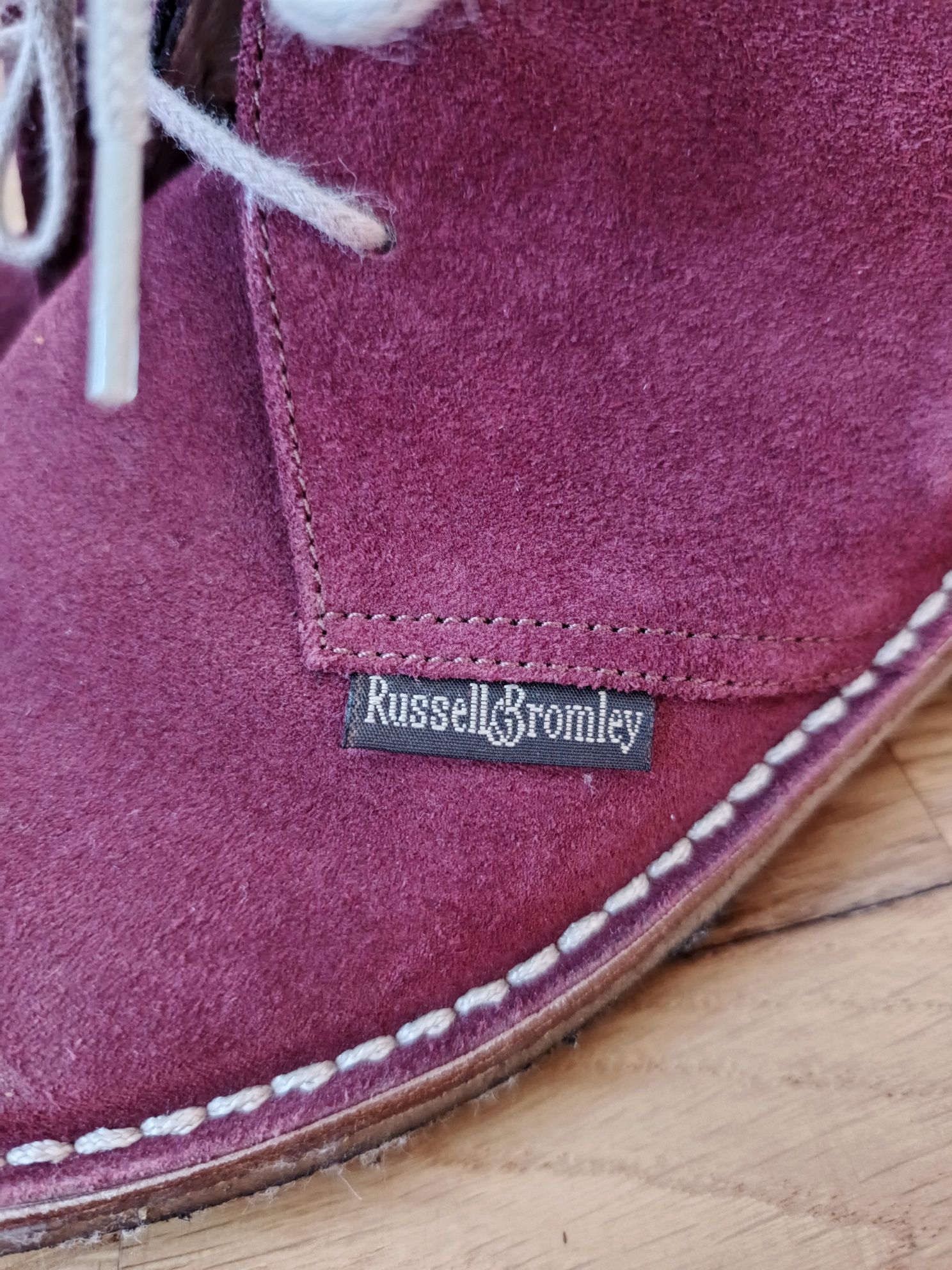 Trzewiki, Russell & Bromley, 41, bordowe, Sahara, skóra natur, zamsz