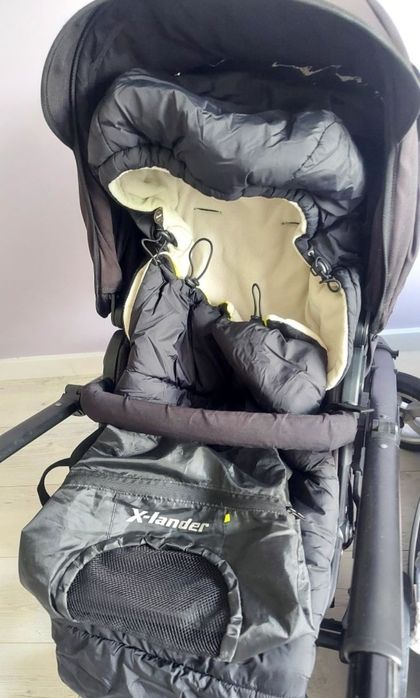 Czarny wózek X-Lander 2 w 1 + akcesoria
