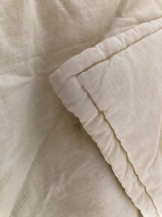 Lniana kapa w kolorze jasnego żółtego - rozmiar 270cmx280cm