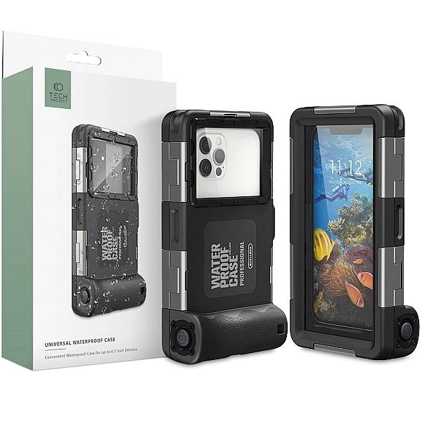 Tech-Protect Ipx8 Universal Diving Waterproof Case Black