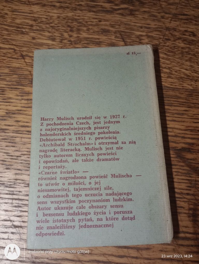Czarne światło. Harry Milisch