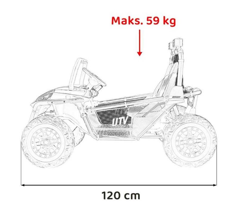 2-osobowy Buggy UTV dla dzieci | Metalowa rama, pilot 24V do 50kg