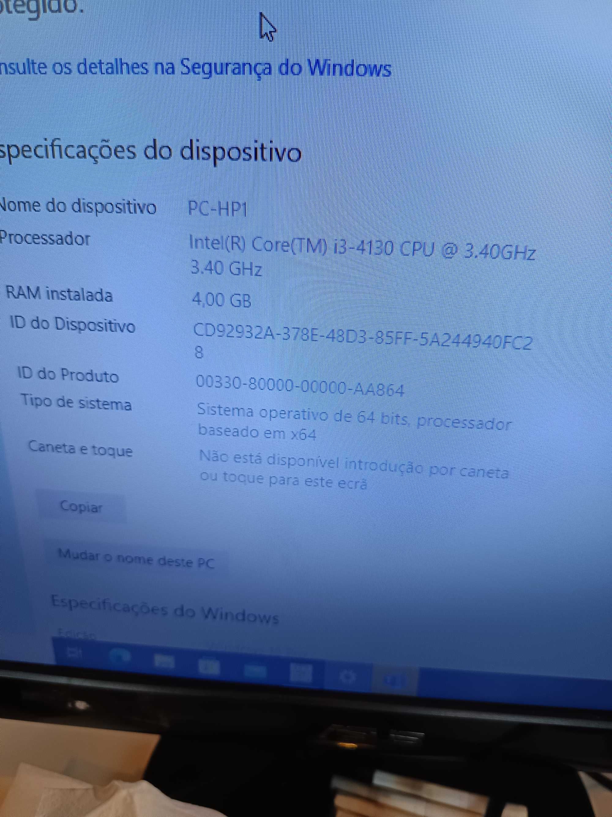 PC HP I3 4130 3,40 Mgz, DISCO SSD 250GB+ SATA 500GB, Memória 4Gb