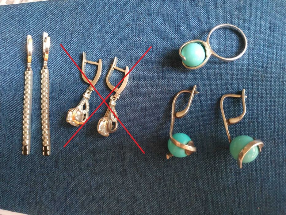 Серьги серебро позолота