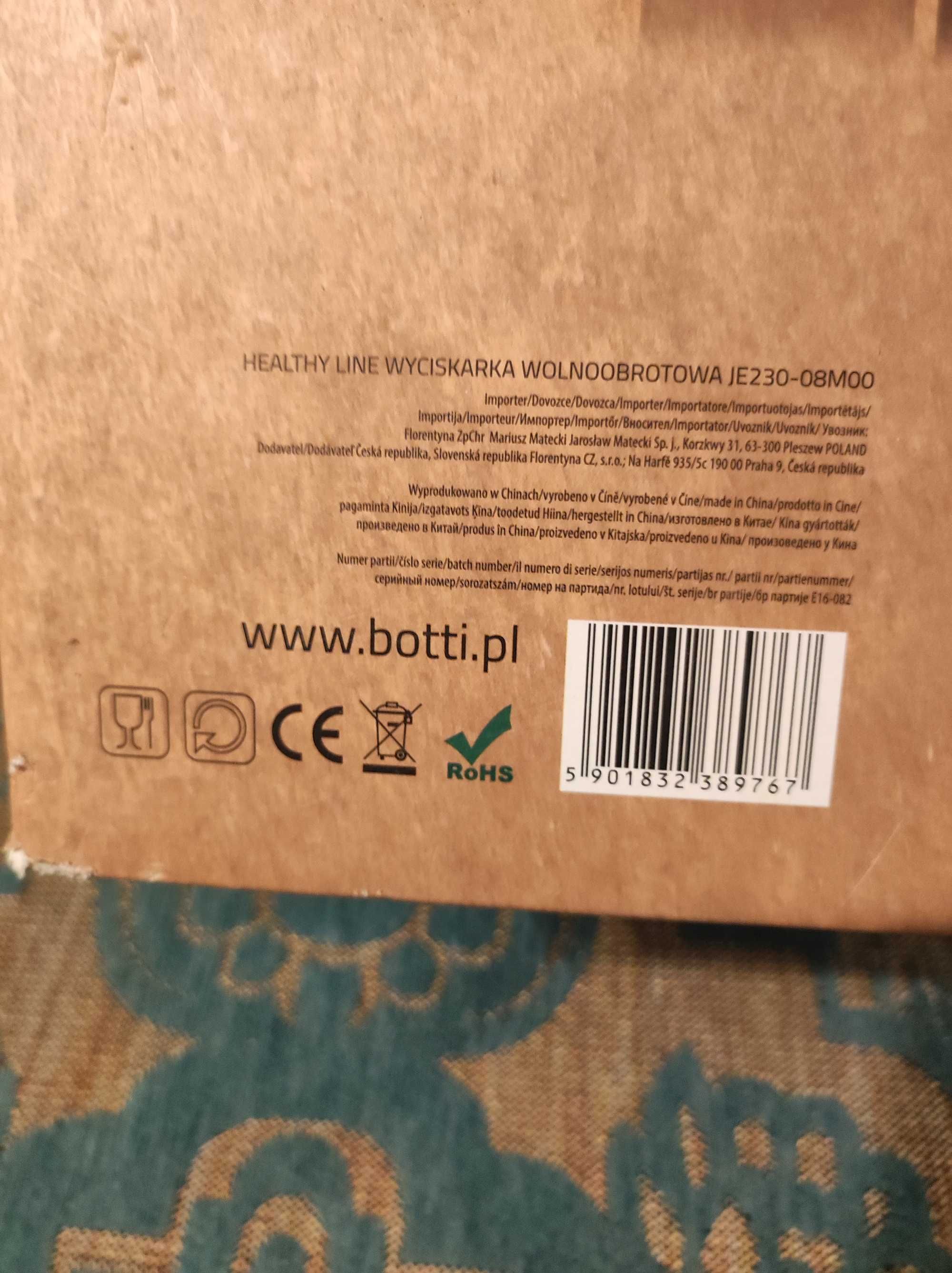 Wyciskarka wolnoobrotowa Botti healty line 250w