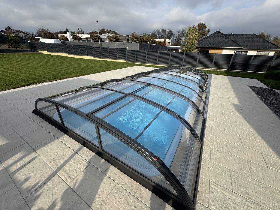 Zadaszenie basenu 8.4m x 3.94m x 0.85m antracyt OD RĘKI