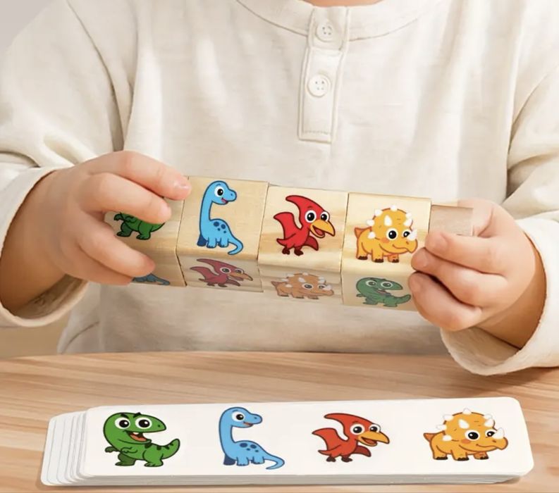Дерев’яна розвиваюча іграшка «Динозаври» dinosaur cubes