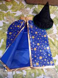 НОВЫЙ карнавальный костюм накидка шляпа ночь волшебник звездочет