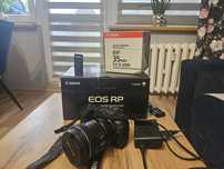 Canon rp z obiektywem i akcesoriami