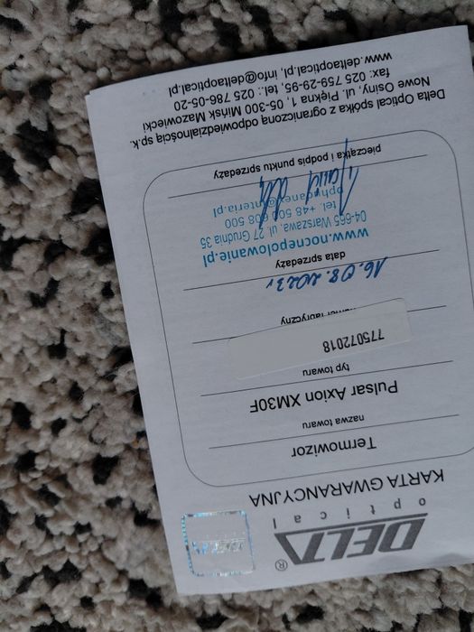 Pulsar Axion XM 30f na gwarancji