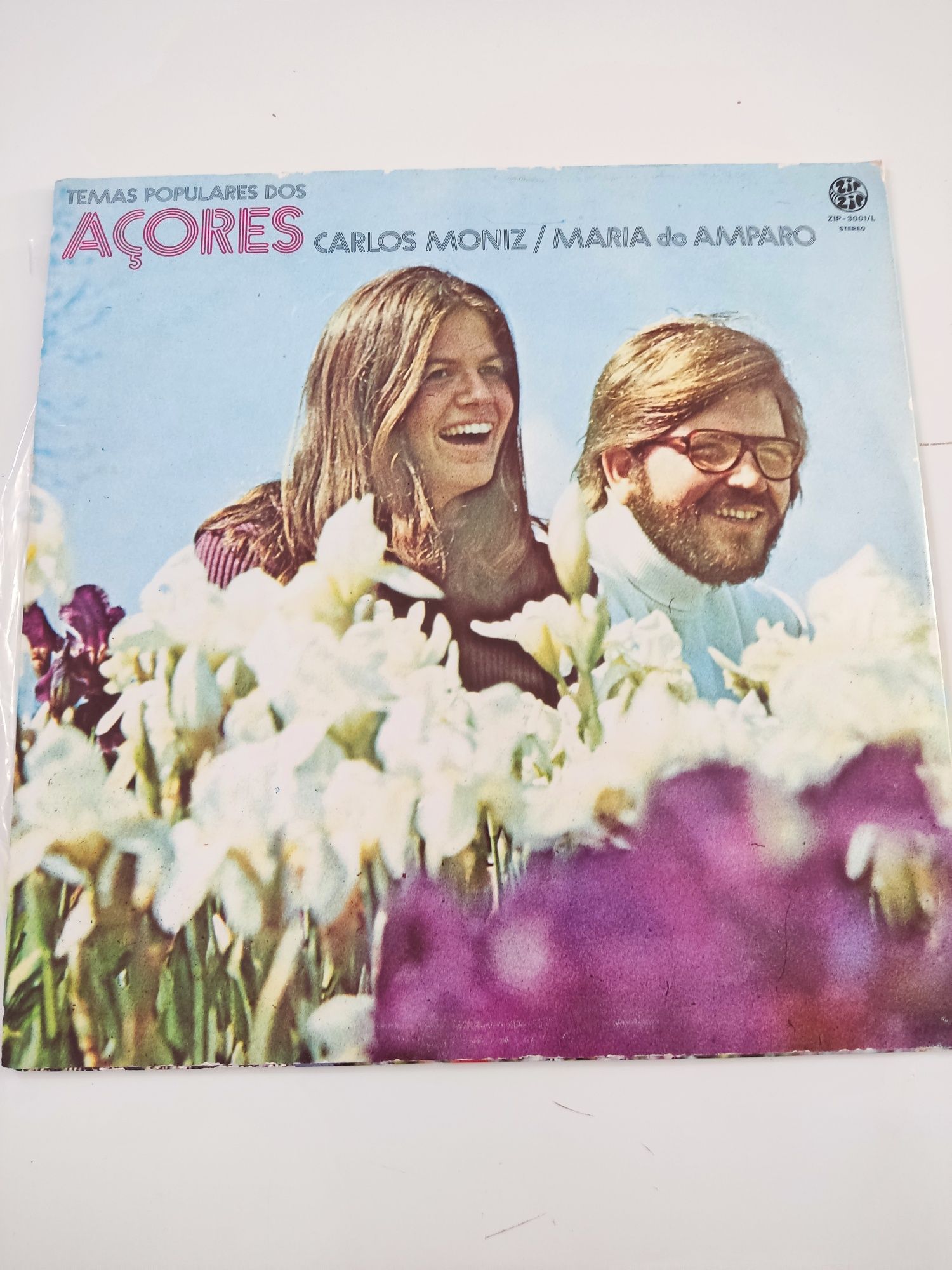 Vinil LP temas populares dos Açores Carlos Moniz e Maria do Amparo