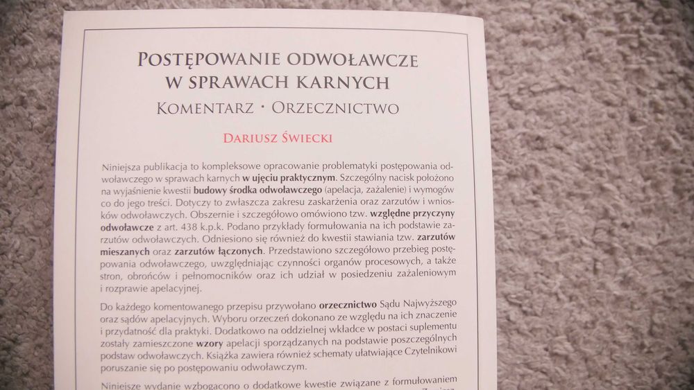 Postępowanie odwoławcze w sprawach karnych - Dariusz Świecki , wyd.2