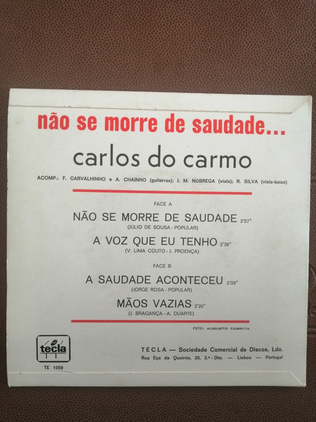 Carlos do Carmo 5 Singles 45 rotações