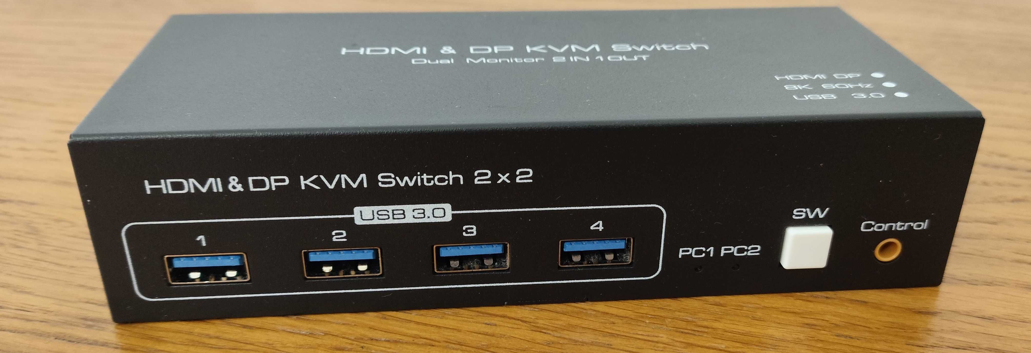 KVM Switch 2 PC´s x 2 Monitores HDMI & DisplayPort