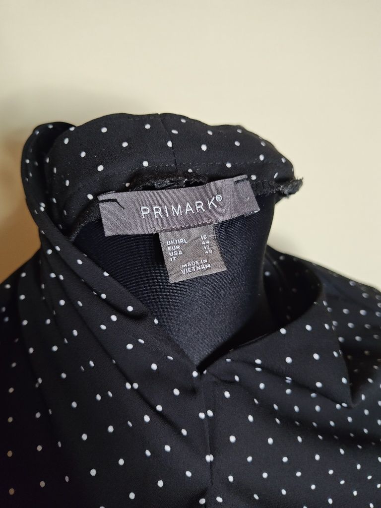 Elegancka czarna koszula w kropki XXL na lato