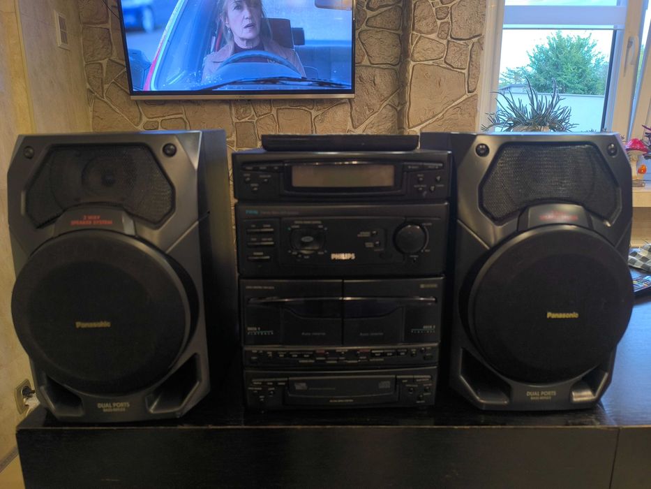 Wieża philips + kolumny panasonic + kolumny technics