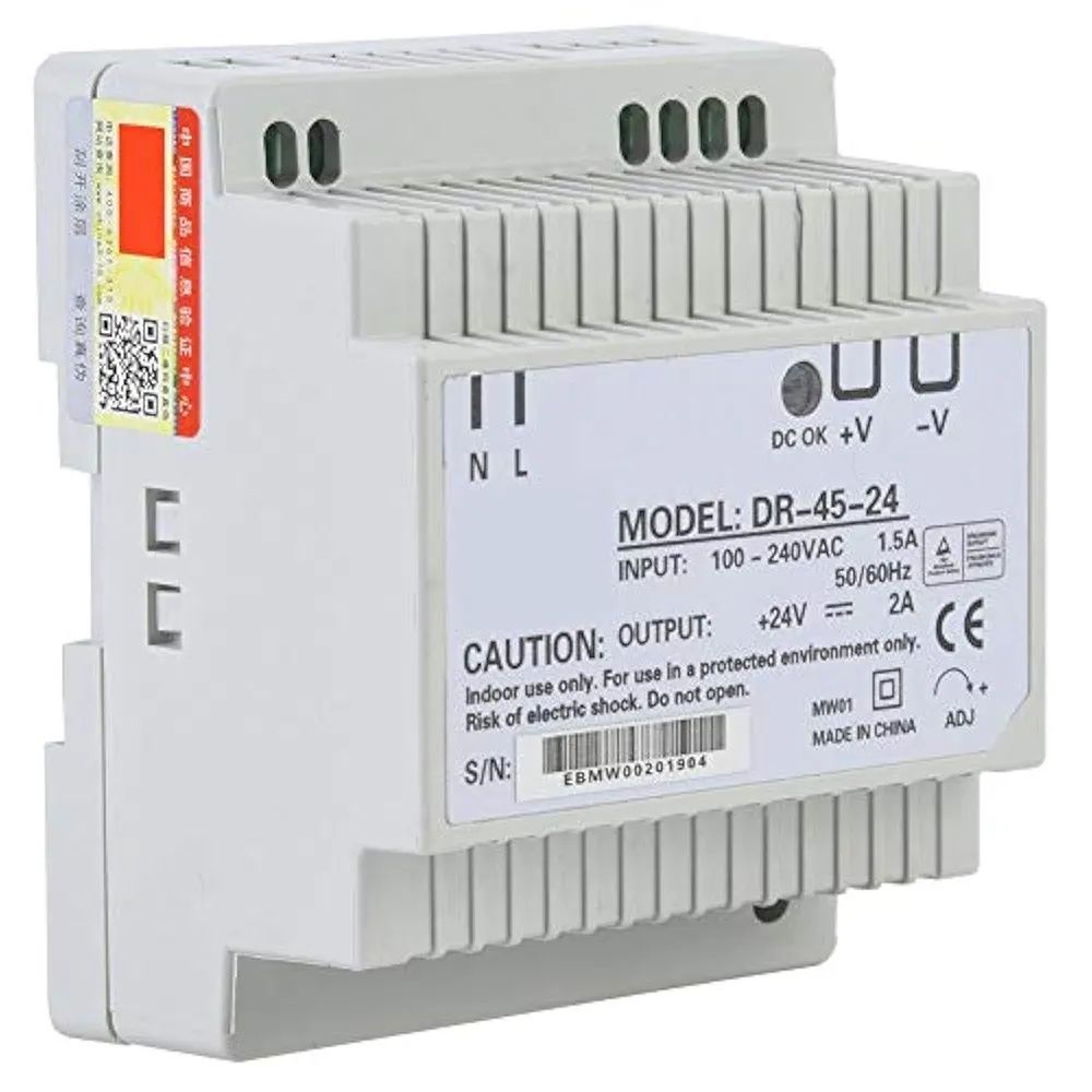 DR-45-24 Zasilacz impulsowy 45 W z pojedynczym wyjściem, 24 V na szyne