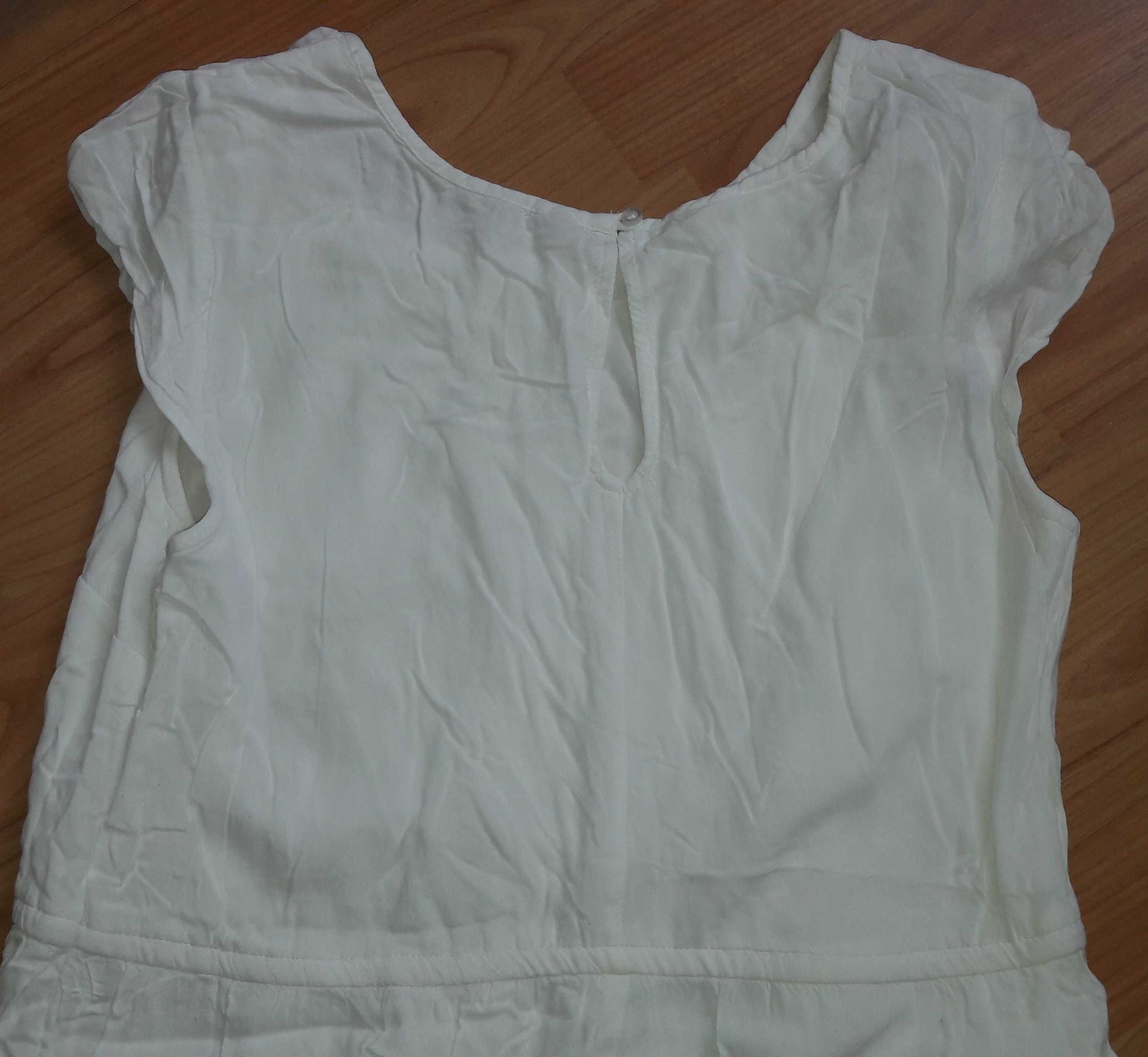 Biała letnia sukienka z ażurem L