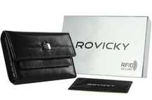 skórzane etui na klucze z kieszonką na bilon - rovicky