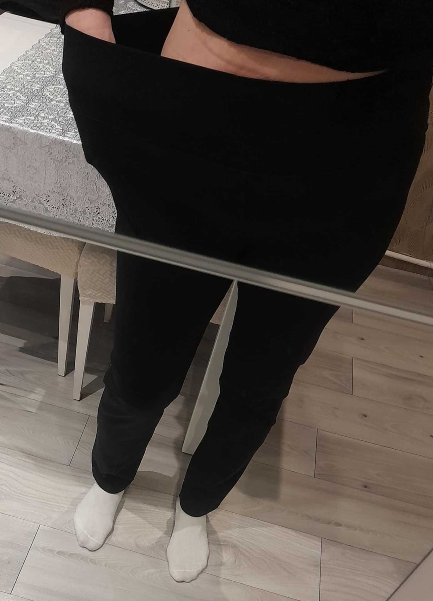 Spodnie czarne , ocieplane damskie - plus size