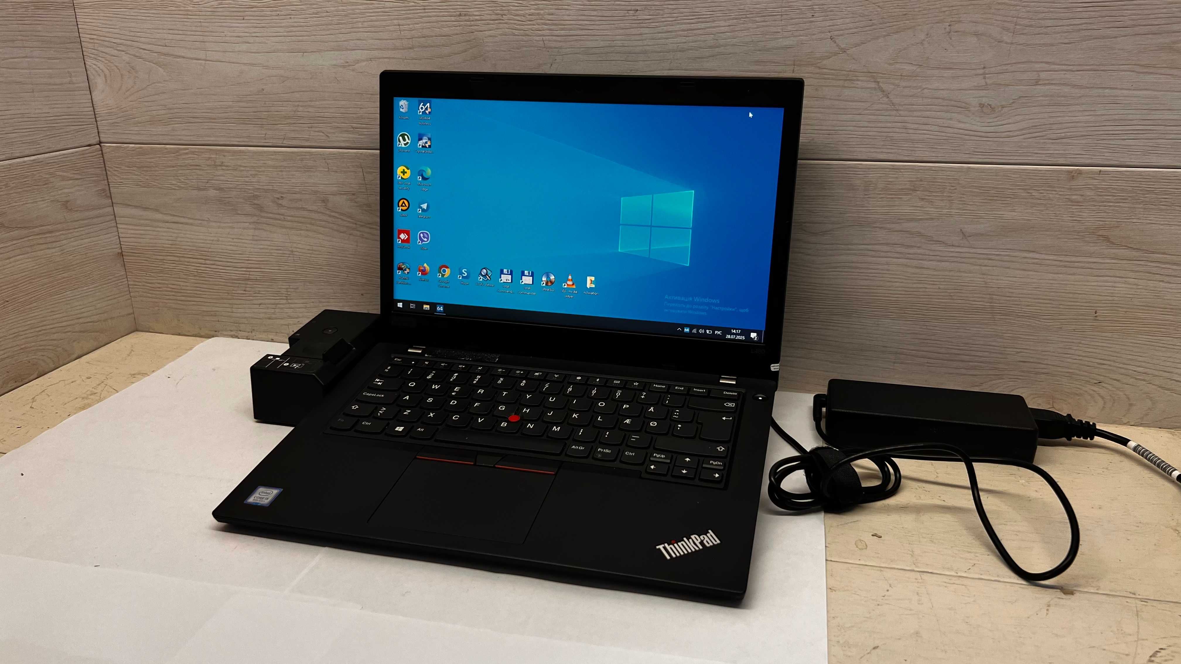 Lenovo ThinkPad L480 i5-8350U 8ГБ DDR4 SSD 256ГБ 14" FHD + Док-станция