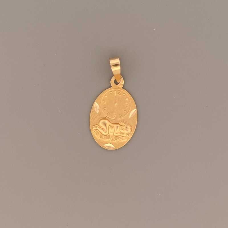 Medalha Nascimento Oval 20mm de Ouro 19K Amarelo em 2ª Mão