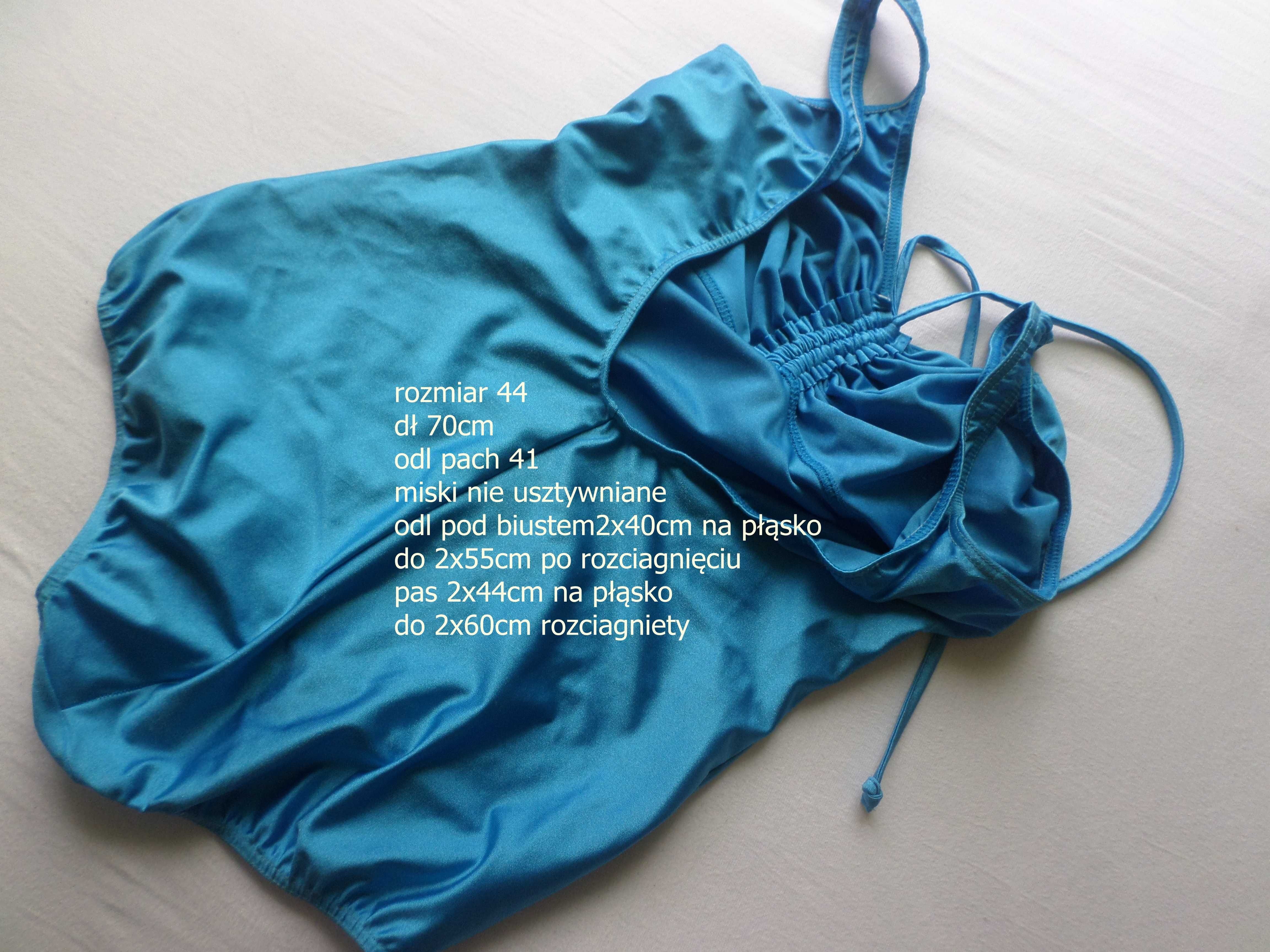 błękitny kostiu strój kąpielowy jednoczęściowy 44 XXL stan bdb